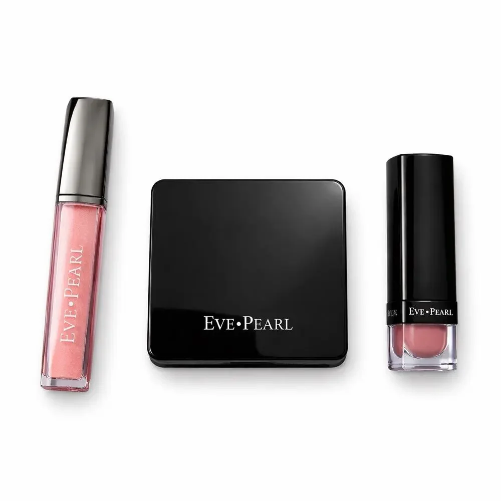 NEW‎ Eve Pearl Makeup Bundle Sweet Cheeks Blush Park Ave Rose Lipstick & Gloss